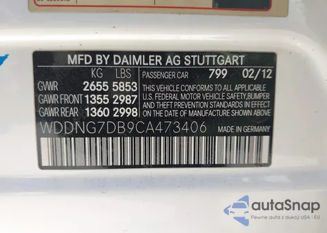 2012 Mercedes-Benz S 550 из США, поврежденный, VIN WDDNG7DB9CA473406